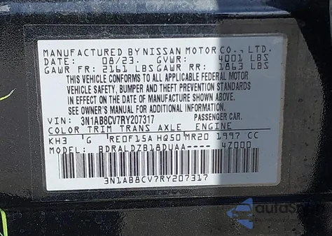 2024 Nissan Sentra Sv Xtronic Cvt z USA, uszkodzony, nr VIN 3N1AB8CV7RY207317